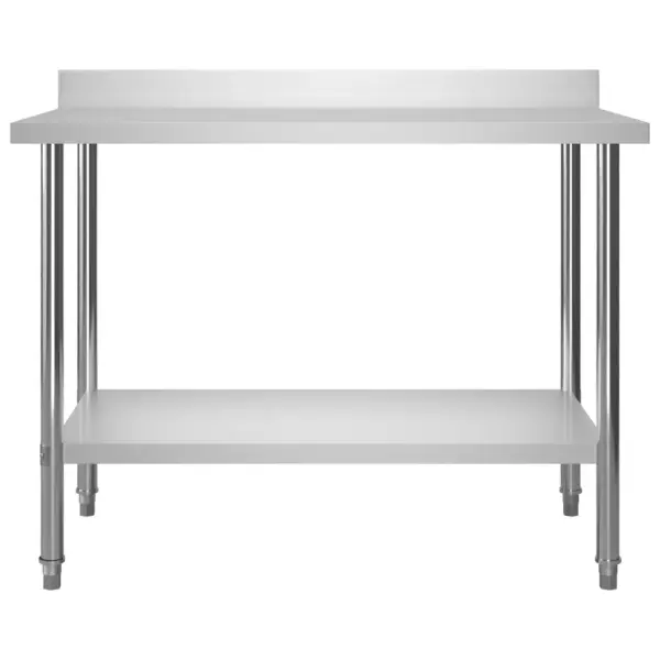 Köögitöölaud pritsmekaitse ja riiulitega, roostevaba teras, 120 x 60 x 120 cm – 6