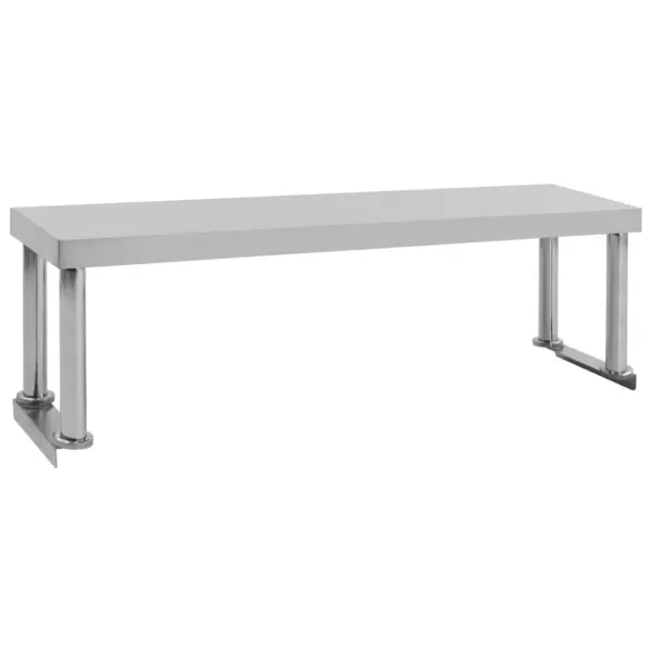 Köögitöölaud pritsmekaitse ja riiulitega, roostevaba teras, 120 x 60 x 120 cm – 8