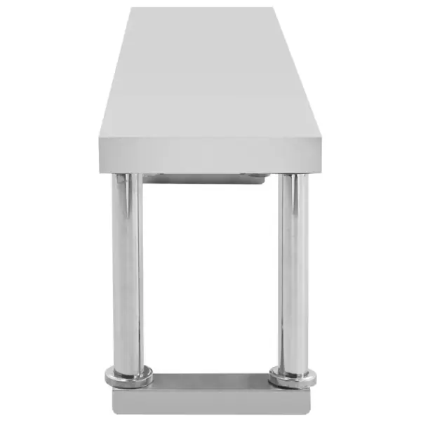 Köögitöölaud pritsmekaitse ja riiulitega, roostevaba teras, 120 x 60 x 120 cm – 10