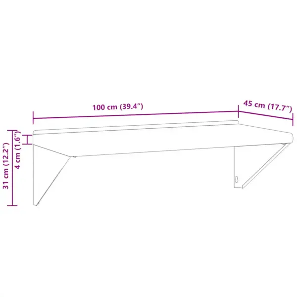 Roostevabast terasest seinariiul tõstetud servaga, hõbedane, 100 x 45 x 31 cm, kandevõime 70 kg – 11