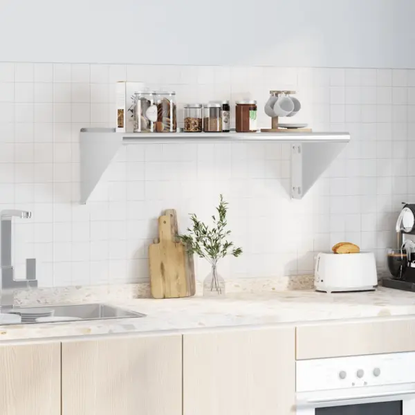 Roostevabast terasest seinariiul tõstetud servaga, hõbedane, 100 x 45 x 31 cm, kandevõime 70 kg – 3