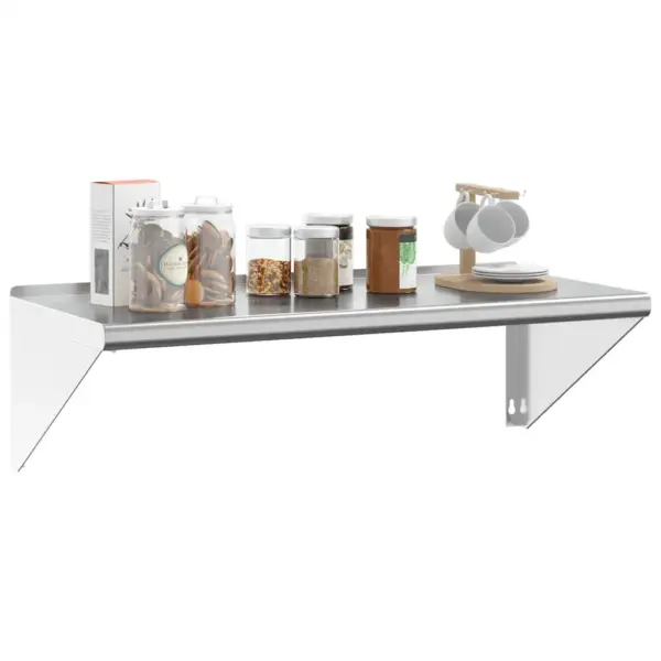 Roostevabast terasest seinariiul tõstetud servaga, hõbedane, 100 x 45 x 31 cm, kandevõime 70 kg – 4