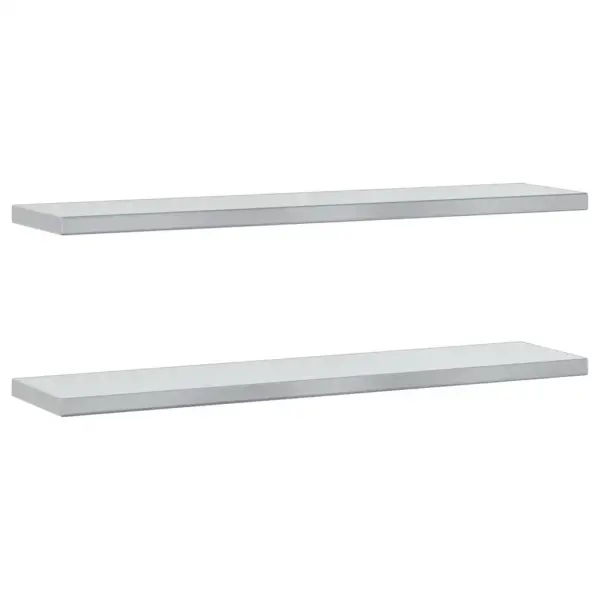 Roostevabast terasest seinariiulid, 2 tk, hõbedane, 100 x 23,5 cm – 2
