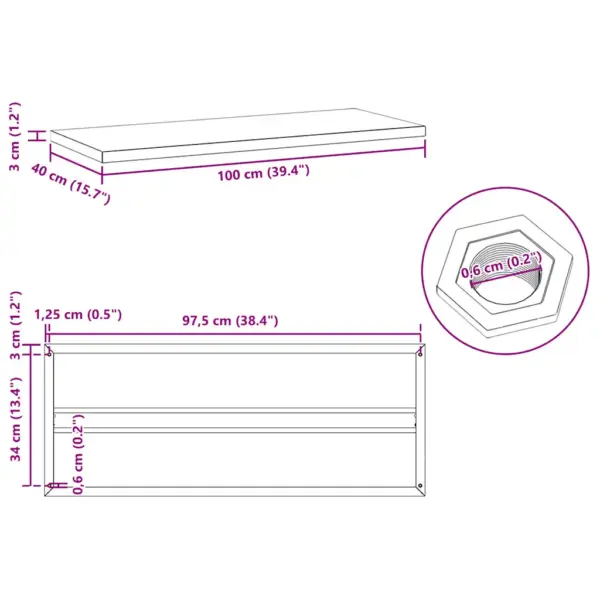 Seinariiulite komplekt, 2 tk, 100 x 40 cm, hõbedane harjatud roostevaba teras, kandevõime 50 kg – 10