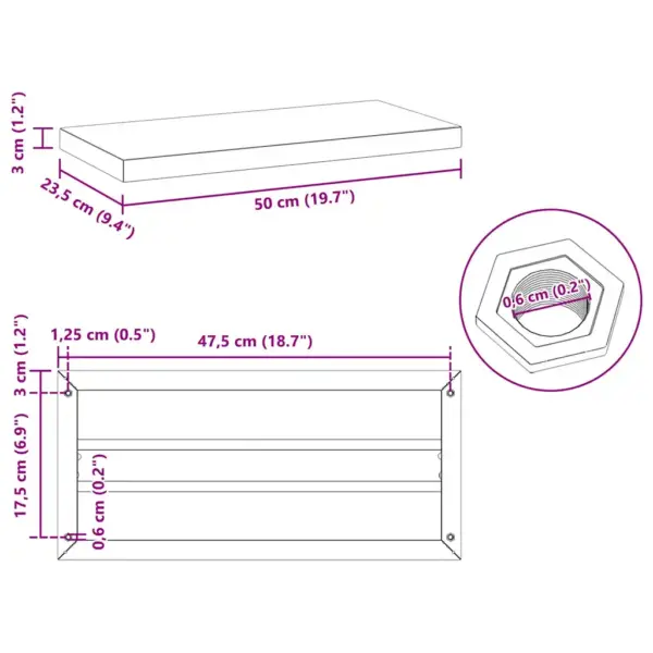 Roostevabast terasest seinariiulid, 2 tk, hõbedane, 50 x 23,5 cm, kuni 30 kg – 10