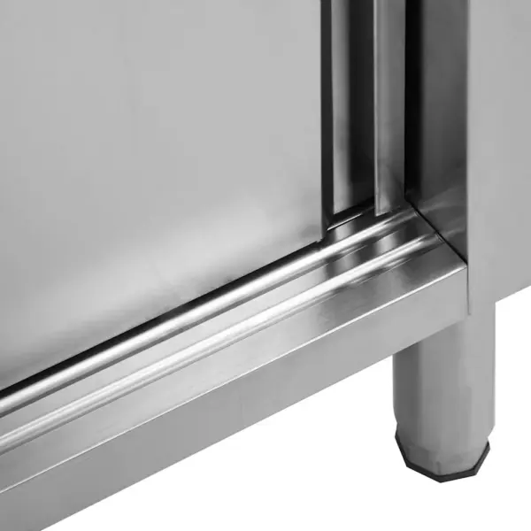 Töölauad liugustega, panipaigaga, roostevaba teras, 2 tk, 200 x 50 x (95–97) cm – 6