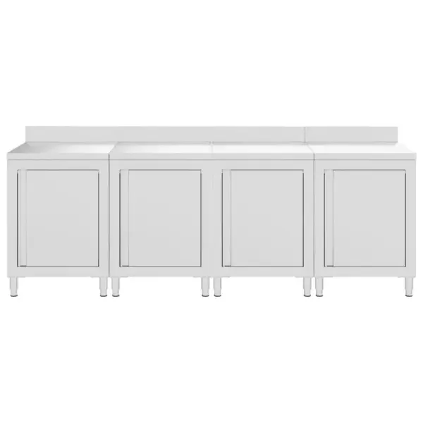 Roostevabast terasest töölaud kapiga, 4 osa, 240 x 60 x 95–96 cm, 10 cm tagapinnaga – 3