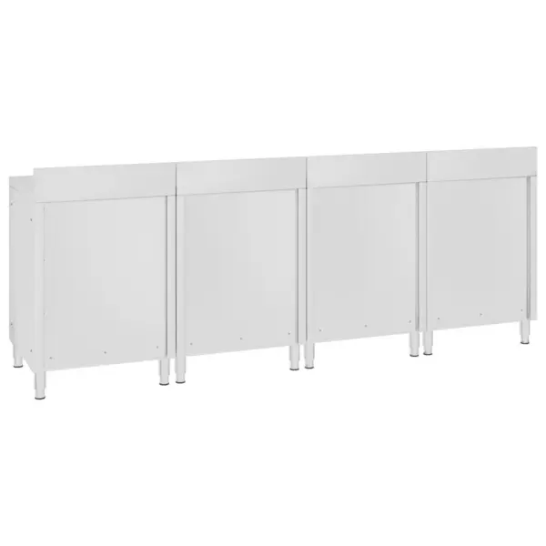 Roostevabast terasest töölaud kapiga, 4 osa, 240 x 60 x 95–96 cm, 10 cm tagapinnaga – 4