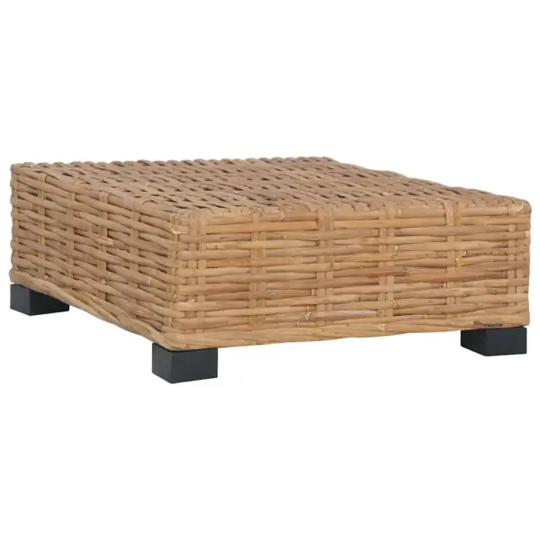 Naturaalsest rotangist jalapink istmepadja ja mahagoni- ning mangopuidust jalgadega, pruun, 66 x 66 x 37 cm – 3