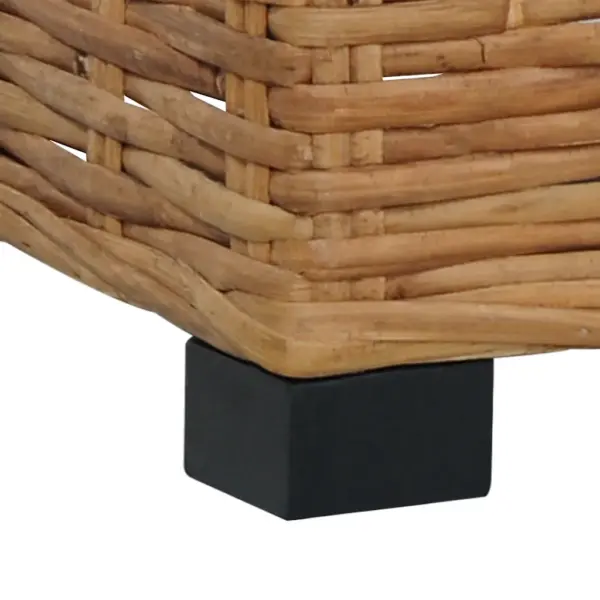 Naturaalsest rotangist jalapink istmepadja ja mahagoni- ning mangopuidust jalgadega, pruun, 66 x 66 x 37 cm – 5