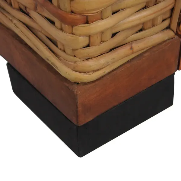 Pruun tugitool patjadega, naturaalne rotang ja mangopuit, 94 x 78 x 56 cm – 6