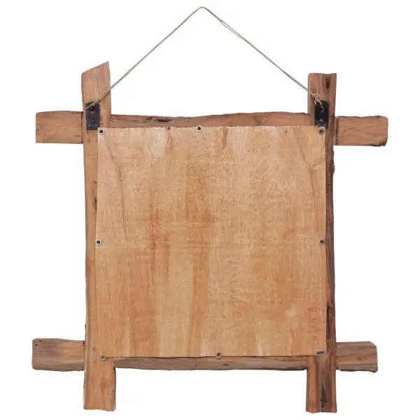 Rustikaalne seinapeegel ümbertöödeldud tiigipuust, naturaalne, 70 x 5 x 70 cm – 3