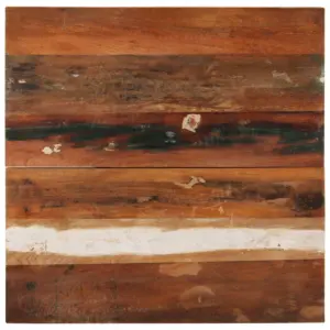 Ruudukujuline taaskasutatud puidust lauaplaat 70 x 70 cm, 25–27 mm