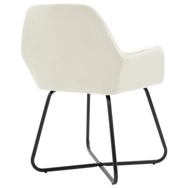 Sametist käetugedega söögitoolid, 2 tk, kreemjasvalge, pulbervärvitud terasjalad, 61 x 61 x 84 cm – 5