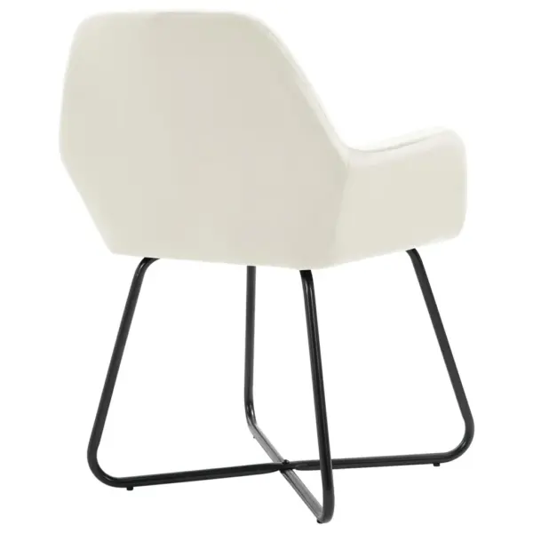 Sametkattega söögitoolid käetugede ja metalljalgadega, 6 tk, kreemjasvalge, 61 x 61 x 84 cm – 5