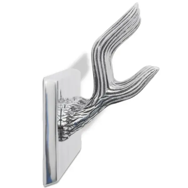Sarvekujuline seinanagi garderoobi, 6 konksuga, 2 tk, hõbedane alumiinium, 49 x 9 x 18 cm – 4