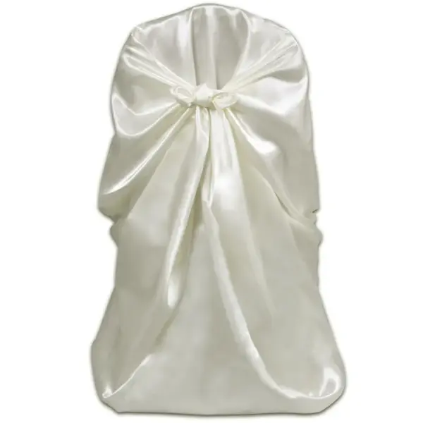 Satiinist toolikatted pulma- ja banketitoolidele, 6 tk, kreemjasvalge, 110 x 140 cm – 2