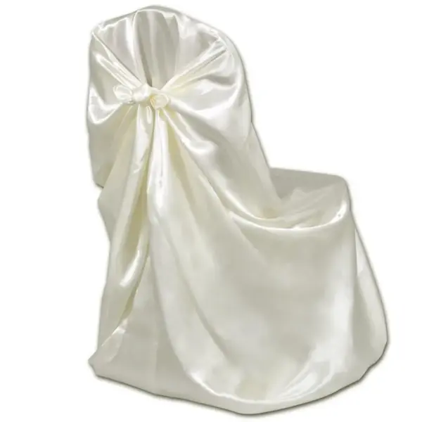 Satiinist toolikatted pulma- ja banketitoolidele, 6 tk, kreemjasvalge, 110 x 140 cm – 3