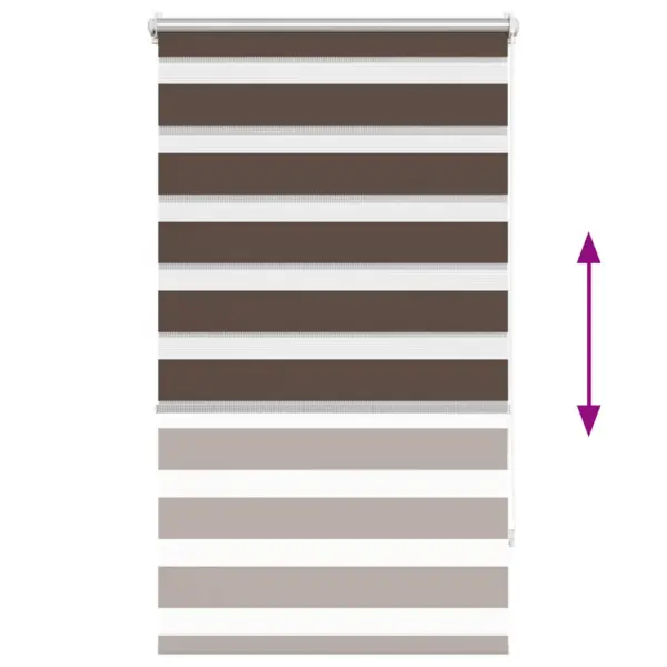 Sebrarullkardin reguleeritava valgusega, 90 x 150 cm, kohvivärvi, 100% polüester – 5