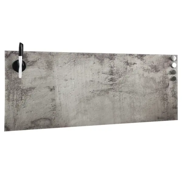 Seinakinnitusega kuivpuhastatav magnettahvel, betoonivärvi karastatud klaas, 60 x 20 cm – 2