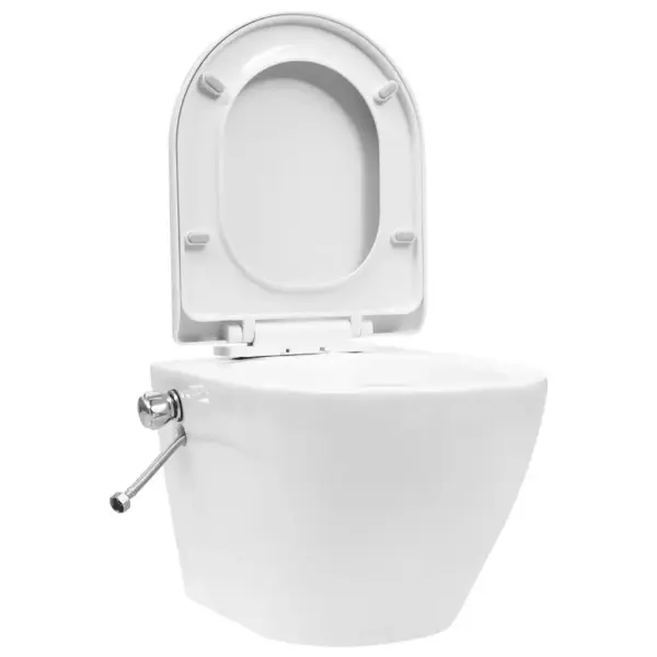 Seinale kinnitatav ääreta WC-poti ja peidetud loputuskastiga komplekt, bideefunktsiooniga, valge – 3