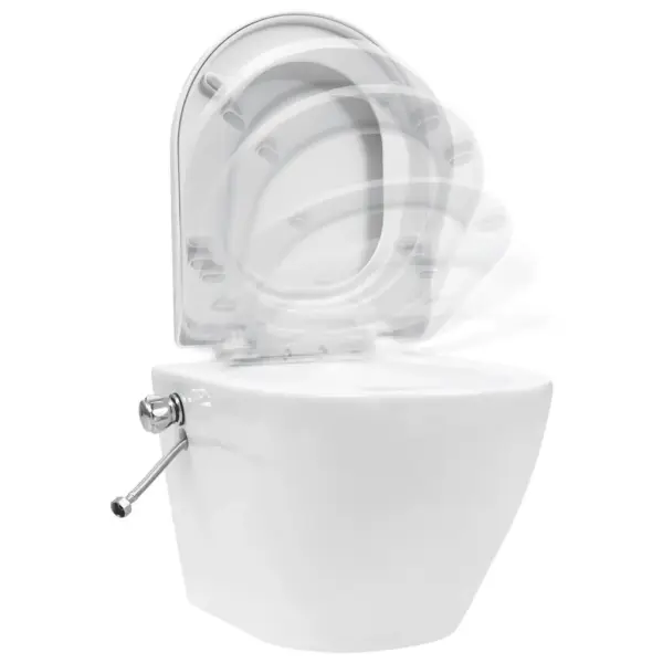 Seinale kinnitatav ääreta WC-poti ja peidetud loputuskastiga komplekt, bideefunktsiooniga, valge – 6