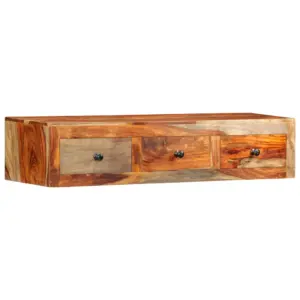 Seinale kinnitatav konsoollaud 3 sahtliga, akaatsiapuidust, 100 x 25 x 20 cm