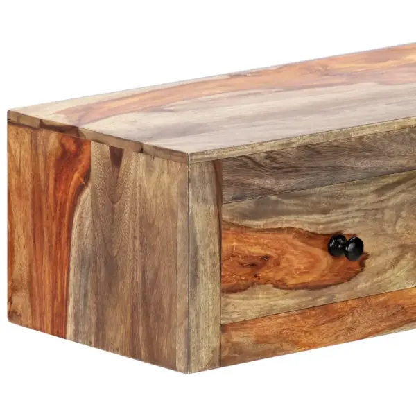 Seinale kinnitatav konsoollaud 3 sahtliga, akaatsiapuidust, 100 x 25 x 20 cm – 4
