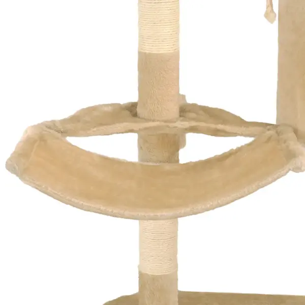 Seinale kinnitatav kassipuu ja kassimaja sisalköiega, 194 cm, beež – 8