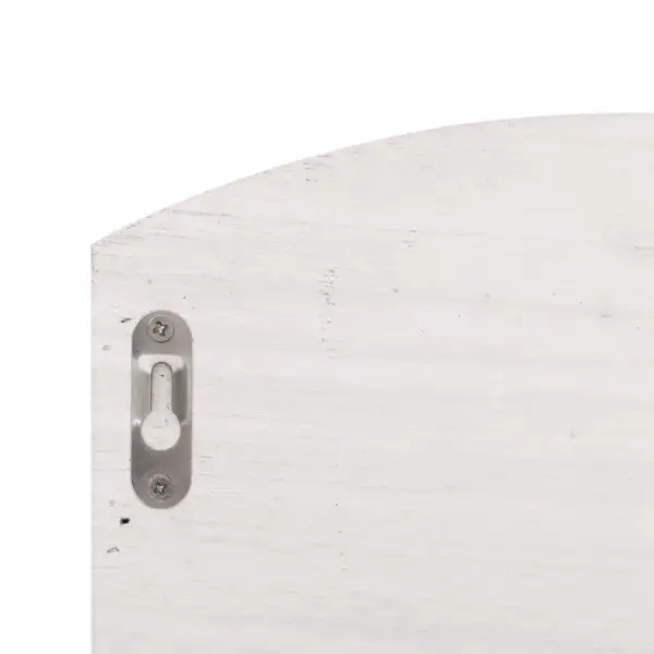 Valge seinale kinnitatav riidenagi 2 sahtli, riiuli ja 3 konksuga, paulownia- ja paplipuidust, 50 x 10 x 34 cm – 6
