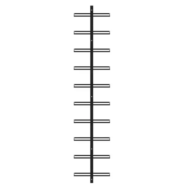 Seinale kinnitatav veiniriiul 10 pudelile, must pulbervärvitud metall, 24 x 9 x 120 cm – 5
