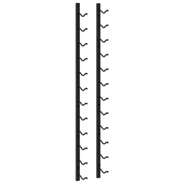 Seinale kinnitatav veiniriiul 12 pudelile, must pulbervärvitud raud, 19 x 11 x 116 cm – 2