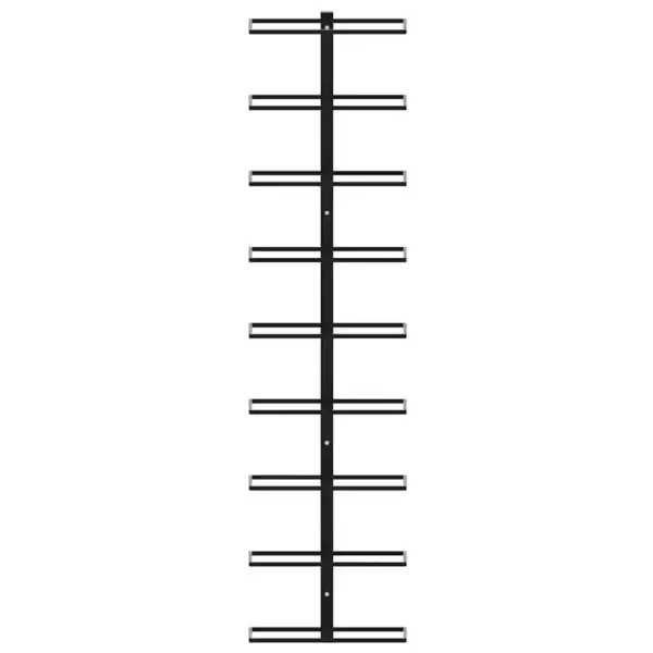 Seinale kinnitatav veiniriiul 9 pudelile, must pulbervärvitud raud, 24 x 9,5 x 98 cm – 5