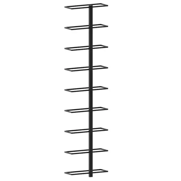 Seinale kinnitatav veiniriiul 9 pudelile, must pulbervärvitud raud, 24 x 9,5 x 98 cm – 7