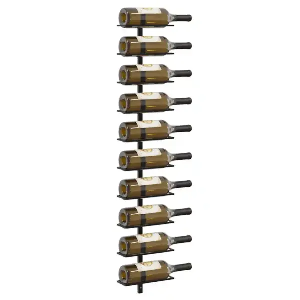 Seinale kinnitatavad veiniriiulid, 20 pudelile, 2 tk, must pulbervärvitud metall, 24 x 9 x 120 cm – 4