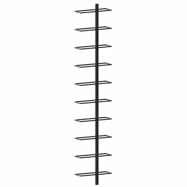 Seinale kinnitatavad veiniriiulid, 20 pudelile, 2 tk, must pulbervärvitud metall, 24 x 9 x 120 cm – 8