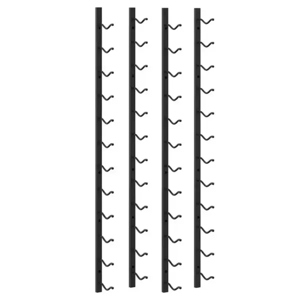 Seinale kinnitatavad veiniriiulid, 2 tk, must pulbervärvitud raud, 24 pudelit, 19 x 11 x 116 cm – 2