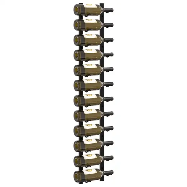 Seinale kinnitatavad veiniriiulid, 2 tk, must pulbervärvitud raud, 24 pudelit, 19 x 11 x 116 cm – 4
