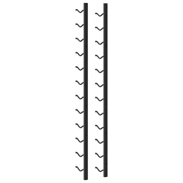 Seinale kinnitatavad veiniriiulid, 2 tk, must pulbervärvitud raud, 24 pudelit, 19 x 11 x 116 cm – 8