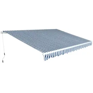 Kokkurullitav seinamarkiis käsitsi vändaga, sinine-valge, 450 cm