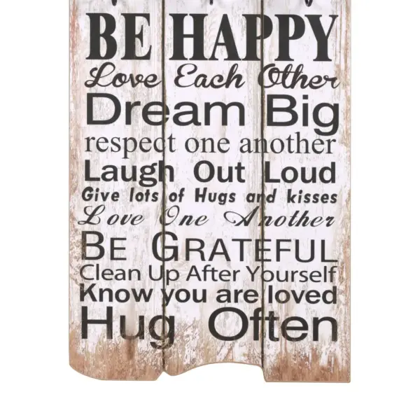 Seinale kinnitatav riidenagi 6 konksuga, Family Rules, 40 x 120 cm – 5