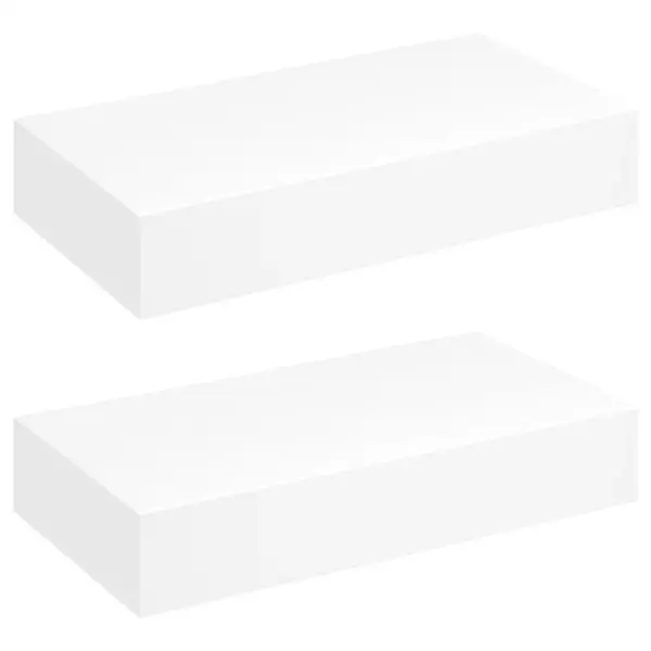 Seinariiulid sahtliga, 2 tk, valge, 48 x 25 x 8 cm, MDF – 2