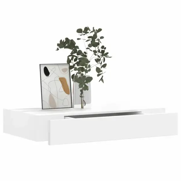 Seinariiulid sahtliga, 2 tk, valge, 48 x 25 x 8 cm, MDF – 3