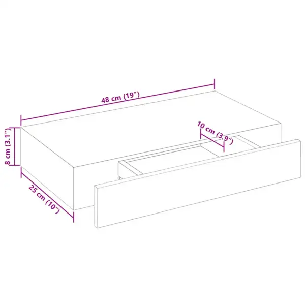Seinariiulid sahtliga, 2 tk, valge, 48 x 25 x 8 cm, MDF – 10