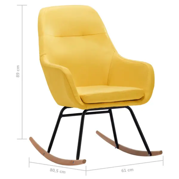 Sinepikollane polsterdatud kiiktool eemaldatava padjaga, kangas, pöökpuust jalgadega, 61 x 80,5 x 89 cm – 8