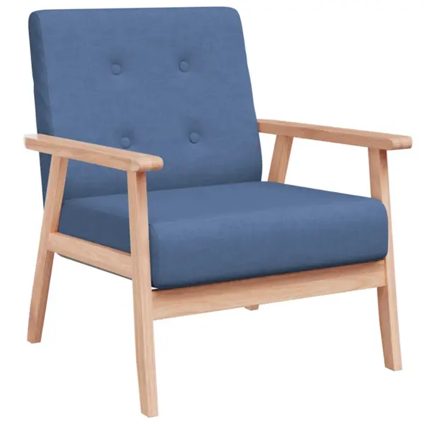 Sinine kangast tugitool puidust raamiga, 64,5 x 67 x 73,5 cm – 2