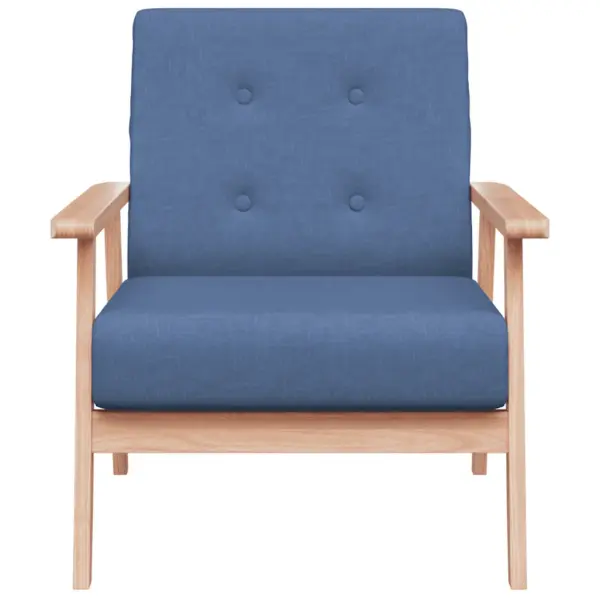 Sinine kangast tugitool puidust raamiga, 64,5 x 67 x 73,5 cm – 3