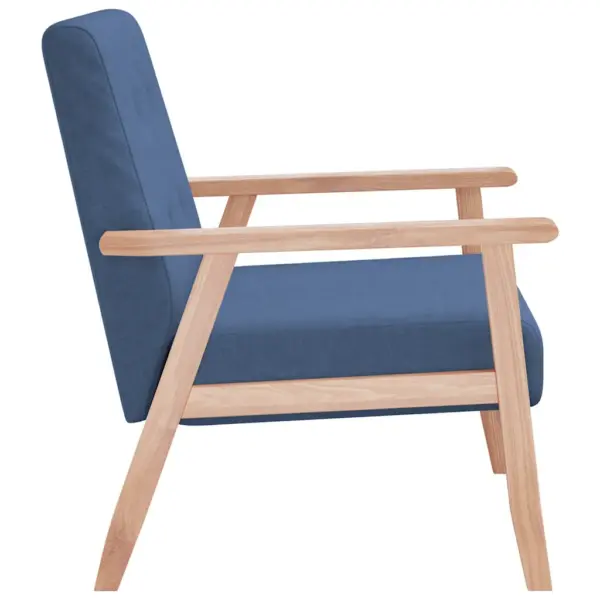 Sinine kangast tugitool puidust raamiga, 64,5 x 67 x 73,5 cm – 4