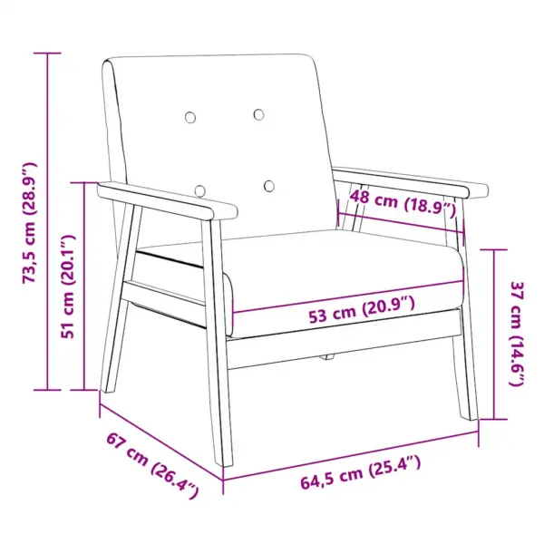 Sinine kangast tugitool puidust raamiga, 64,5 x 67 x 73,5 cm – 9