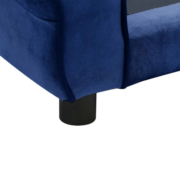 Sinine plüüsist koertediivan väikestele koertele ja kassidele, 72 x 45 x 30 cm – 11